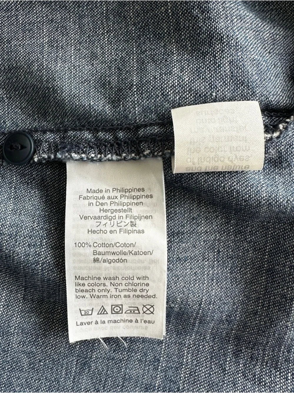 Madewell Denim Puff-Sleeve Shirt Dress Blue Casual in Harris Wash Women’s Size S - Picture 9 of 11